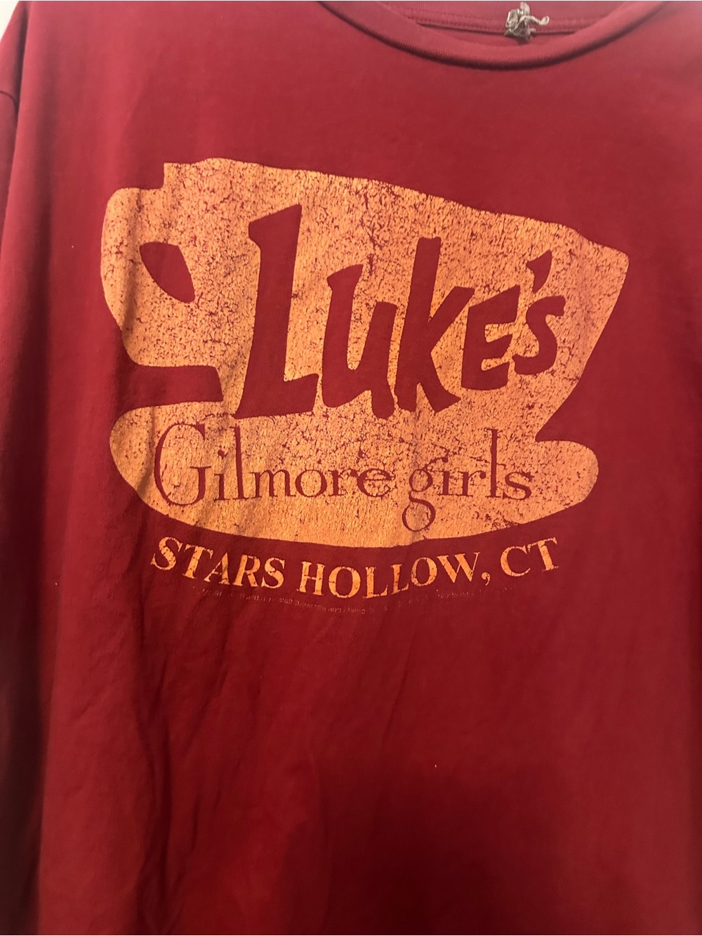“Luke's” Diner Coffee Logo
Gilmore Girls Wine-Red Graphic Short Sleeve Tee